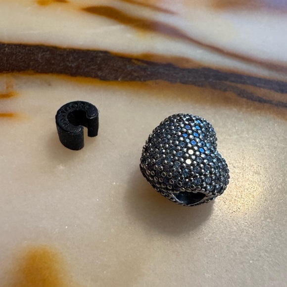 Pandora 925 Sterling Silver Open My Heart Clip w/ Clear CZ Stone - Picture 3 of 9